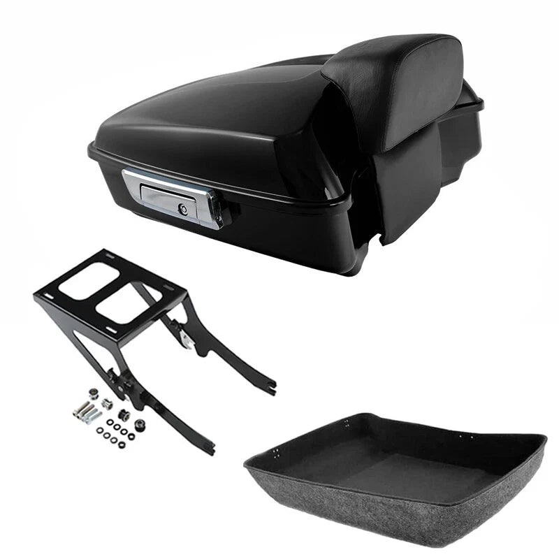 Chopped Trunk Backrest Mount Rack Fit For Harley Heritage Softail Flhcs 2018-26