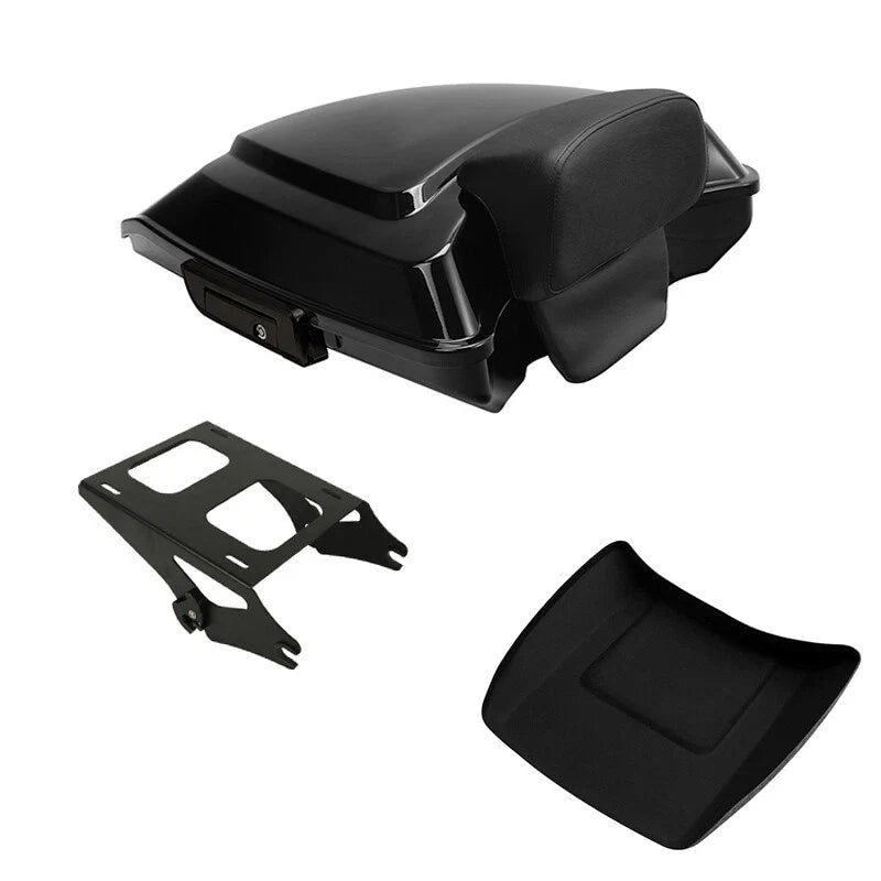 Razor Trunk Backrest Pad Mount Rack Fit For Harley Cvo Street Road Glide 2014-26