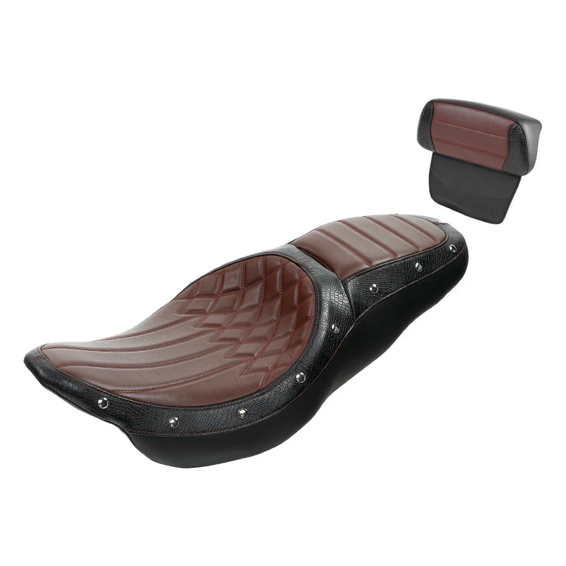 Brown Driver Passenger Seat & Backrest Fit For Harley Touring Road Glide 14-23