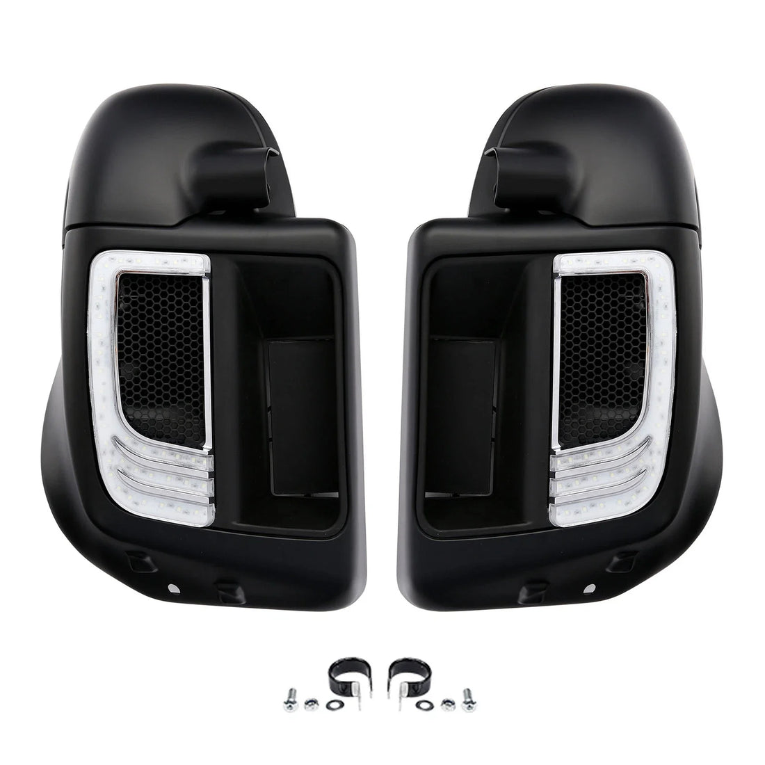 Matte Lower Vented Fairings Grilles LED Light Fit For Harley Street Glide 14-24