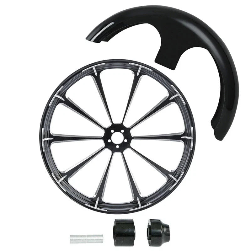 30" Front Wheel Rim Hub Single Disc Fender Fit For Harley Street Glide ABS 97-21