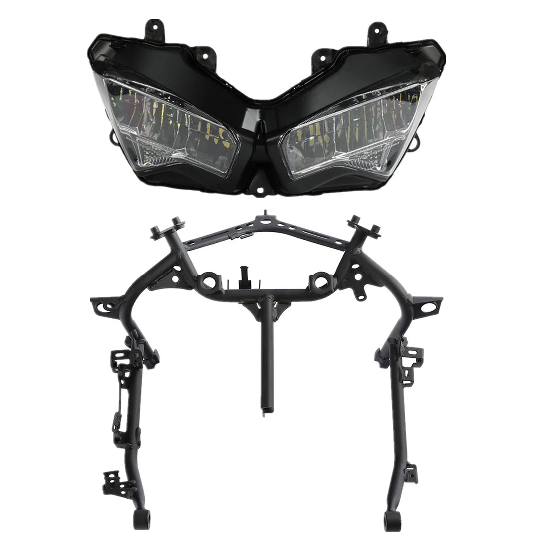 Front Headlight Lamp & Stay Fairing Bracket Fit For Kawasaki Ninja 400 2018-2024