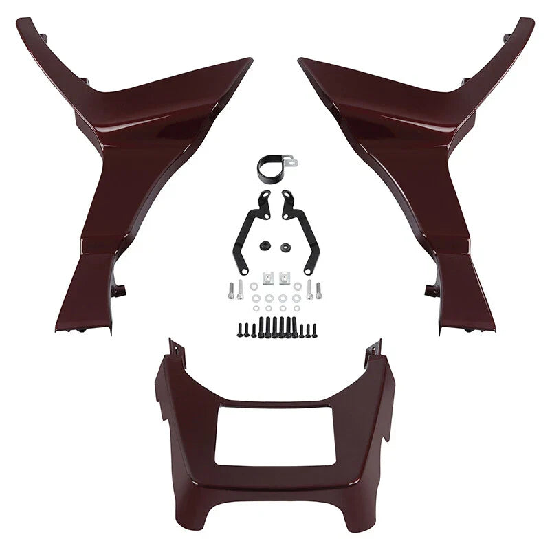 Side Fairings Chin Spoiler Fit For Harley Road Glide 17-Up Mysterious Red Sunglo