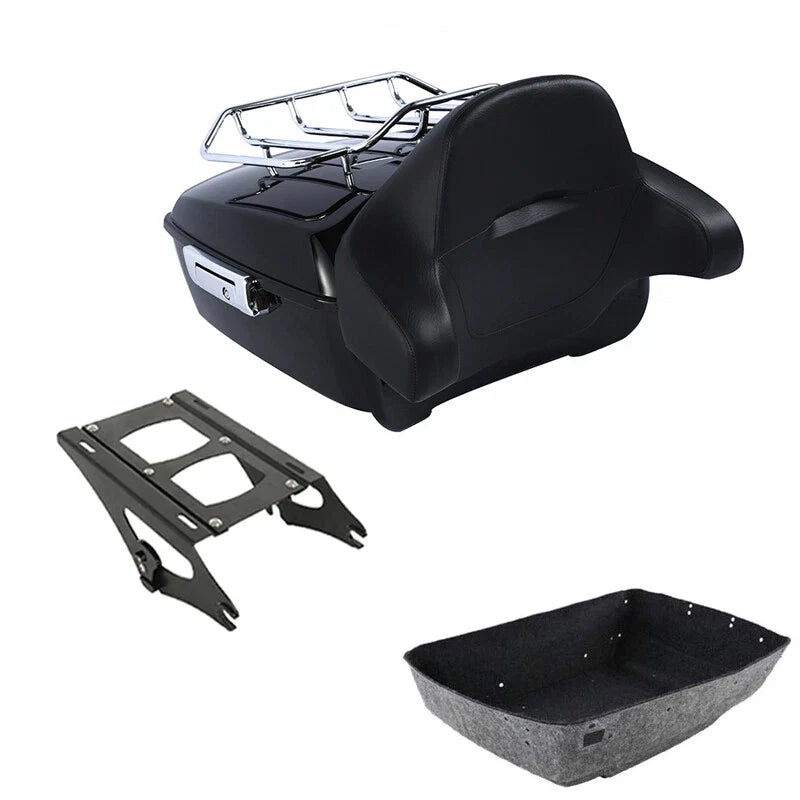 King Trunk Backrest Pad Rack Mount Fit For Harley Touring Electra Glide 14-2026