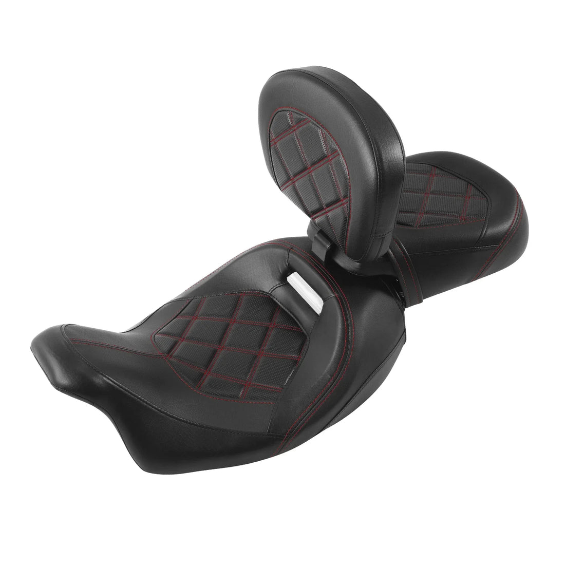 Black Red Driver Passenger Seat Rider Backest Fit For Harley Road King 2009-2023