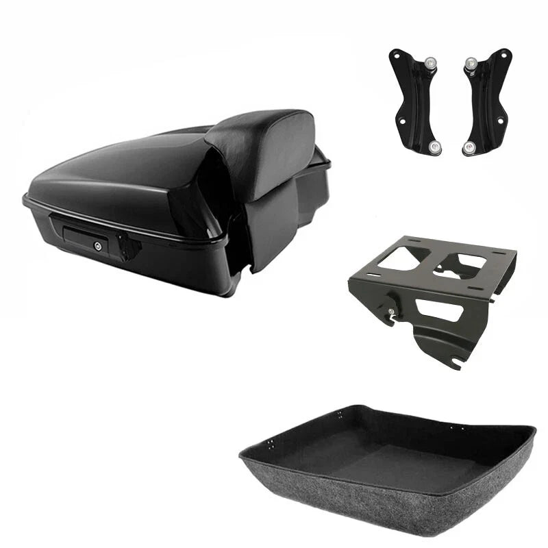Chopped Trunk Backrest Solo Mount Rack Docking Kit Fit For Harley Touring 14-26