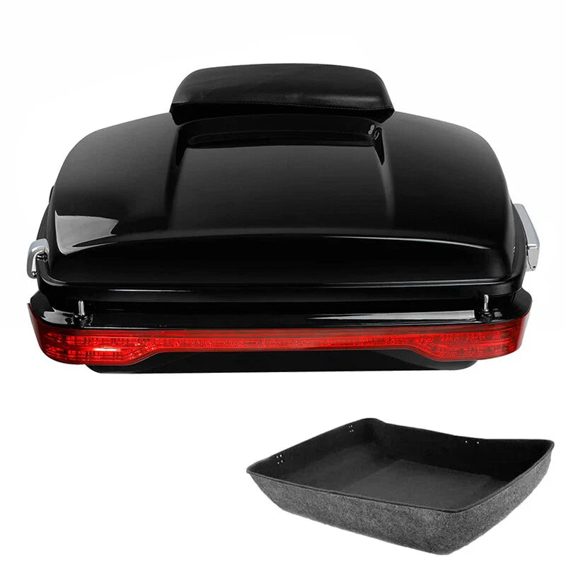 Chopped Trunk Backrest Pad LED Tail Light Fit For Harley Cvo Road Glide 14-2026