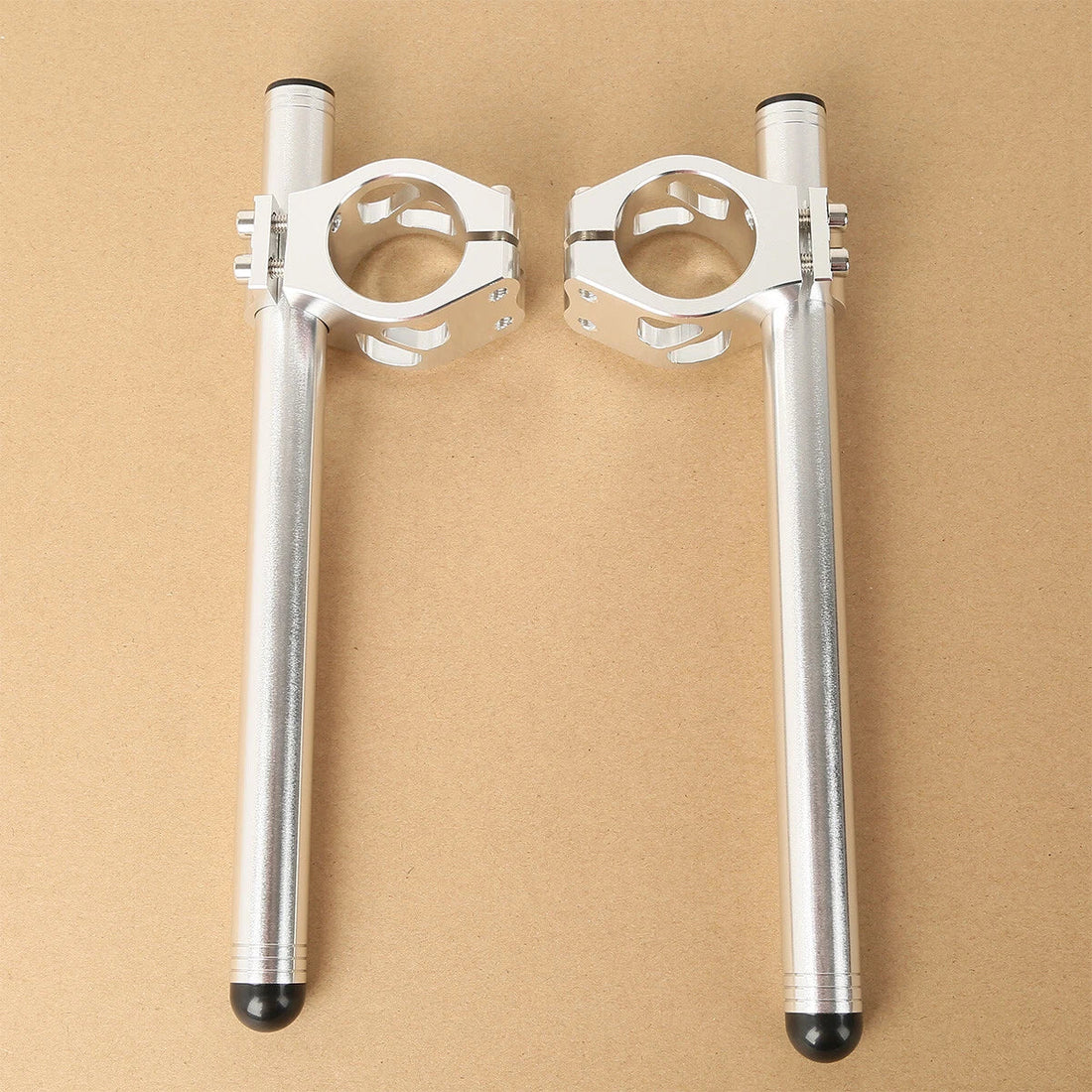 Silver 41mm Clip On Handlebar Bar Fit For Suzuki GSXR750 GSXR1100 1986-1987