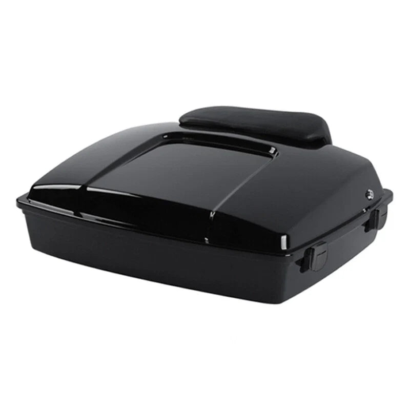 Black Razor Trunk with Backrest Pad Fit For Harley Touring Street Glide 97-13