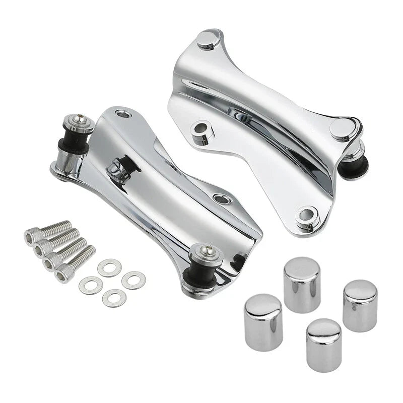 4 Point Docking Hardware Kit w/ Covers Fit For Harley Electra Glide 14-25 Chrome