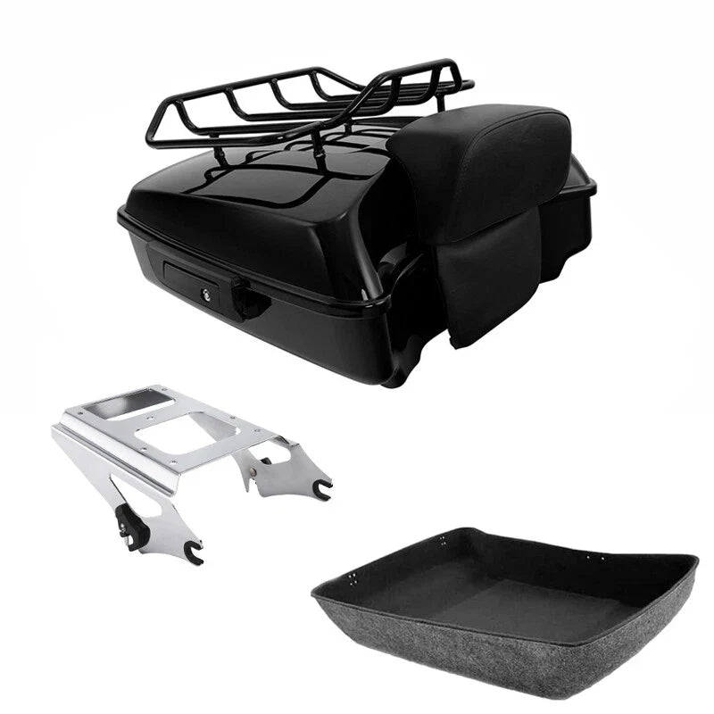 Chopped Trunk Backrest Mount Rack Fit For Harley Touring 2009-2013