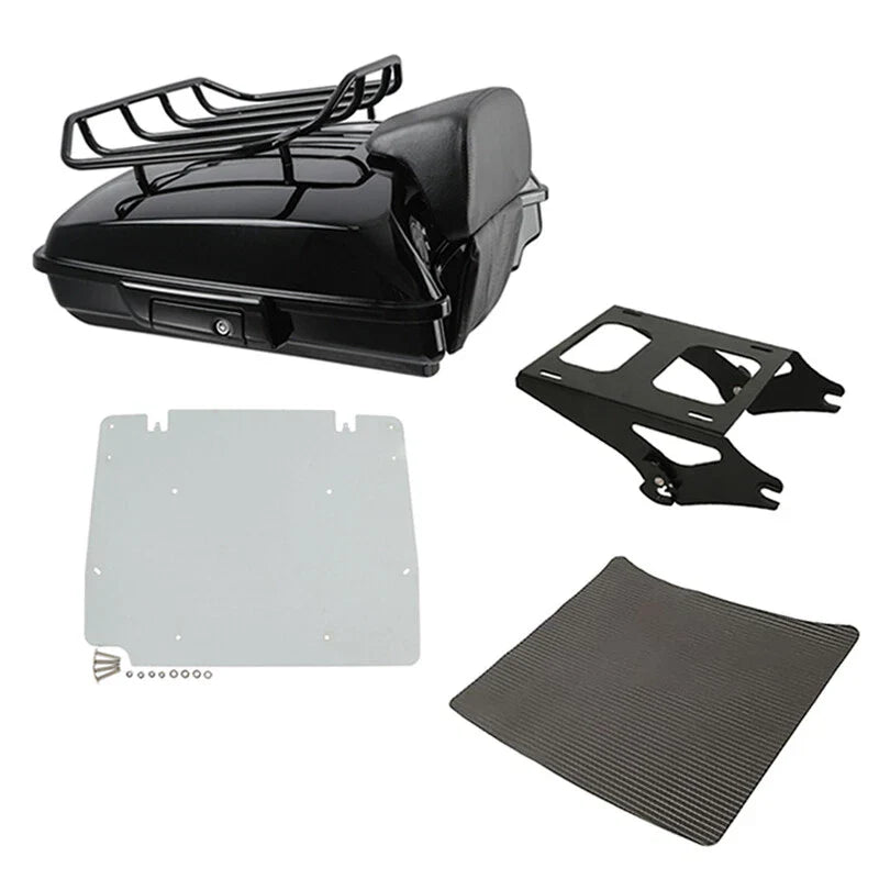 Black Razor Trunk Backrest Mounting Base Plate Fit For Harley Road Glide 14-2026