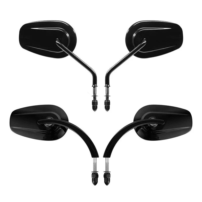 Black Rear View Mirrors Fit For Harley Touring Road Glide Heritage Softail Slim