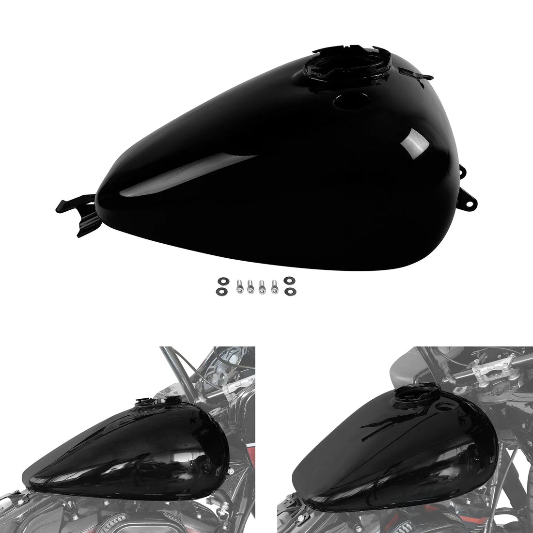 Vivid Black 6gal. Fuel Gas Tank Fit For Harley Cvo Street Glide Flhxse 2008-2022