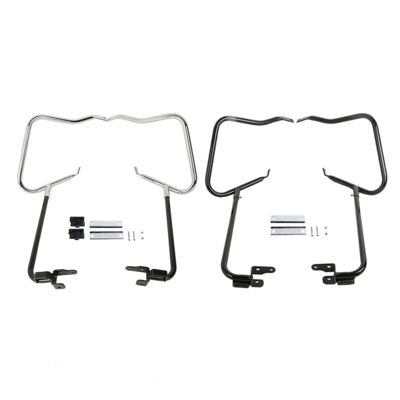 Chrome/Black Saddlebags Guards Crash Bars Fit For Harley Touring Road King 14-24