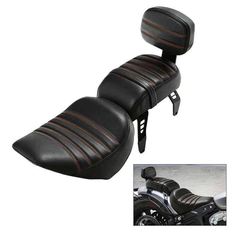 Driver & Passenger Seat Backrest Pad Fit For Indian Scout Bobber Sixty 2018-2023