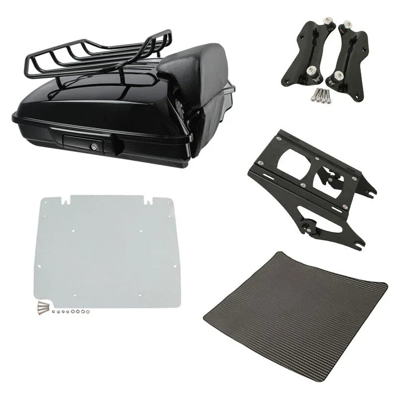 Black Razor Trunk Luggage Rack Mount Plate Docking Fit For Harley Touring 14-26