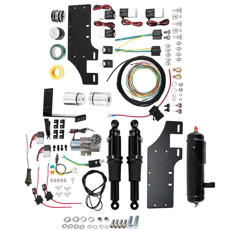 Front Air Ride Lowering Kit Rear Suspension Tank Fit For Harley Road King 14-25