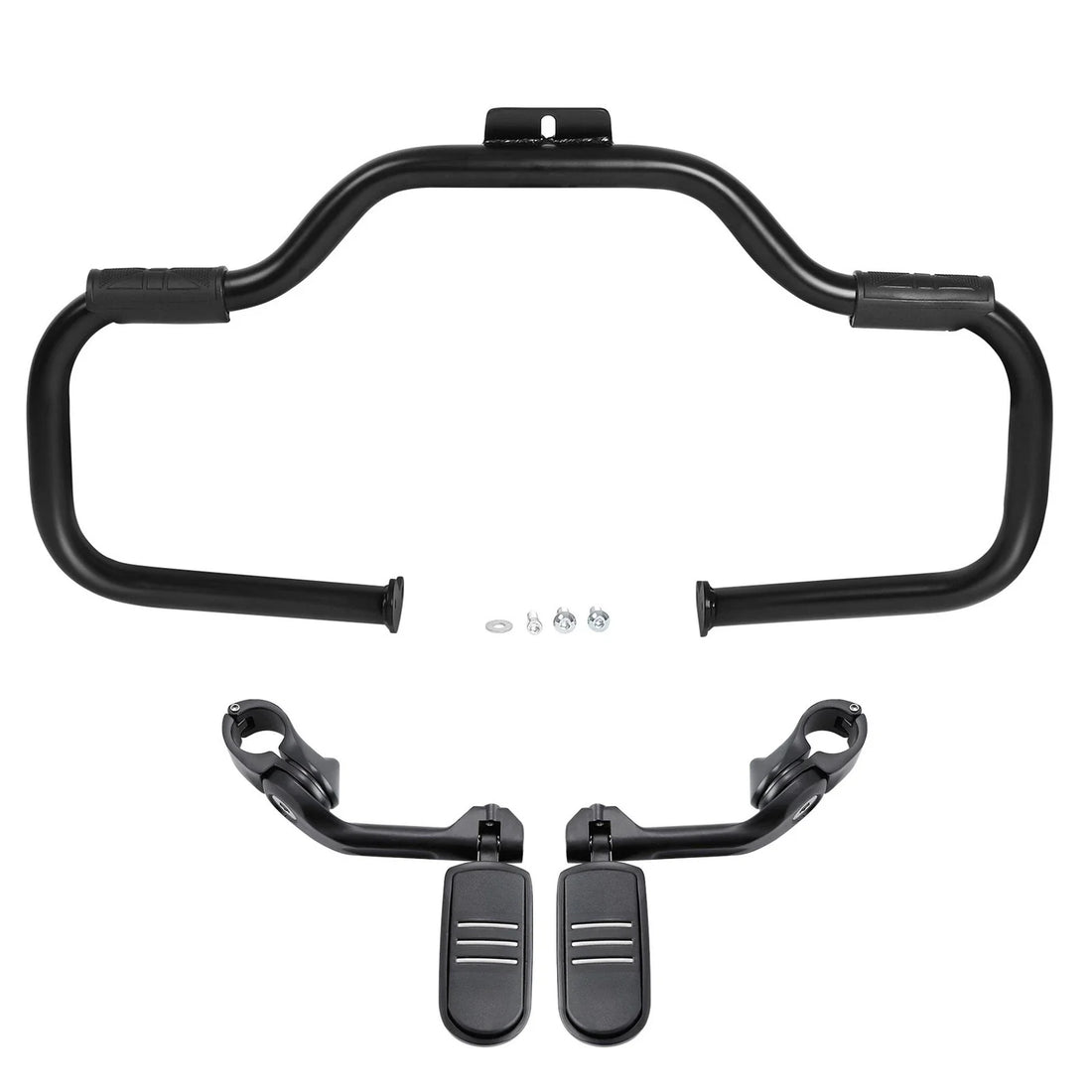 Matte Black Mustache Engine Guard Footpegs Mount Fit For Harley Softail 2000-17