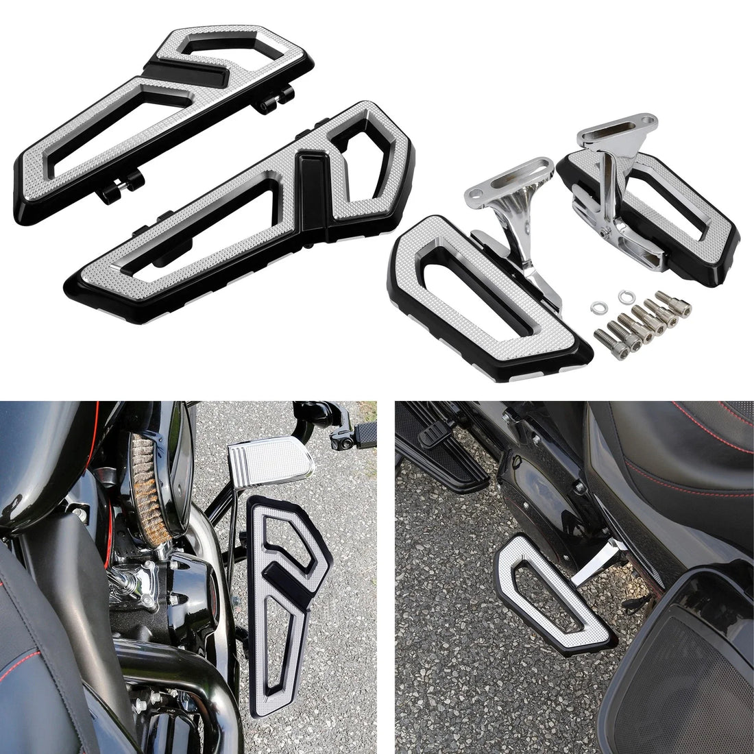 Front Rear Floor Board Footboards Fit For Harley Touring Road King Glide 93-25