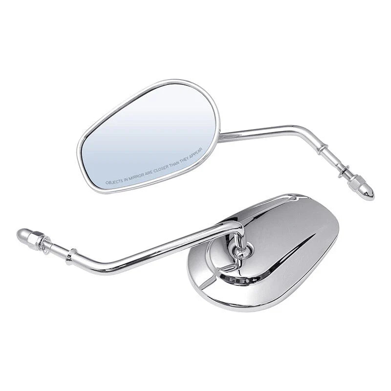 Chrome Rear View Mirrors Fit For Harley Touring Road King Street Electra Glide