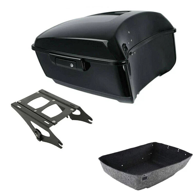 Black King Trunk Mount Rack Fit For Harley Touring Road Street Glide 2014-2026