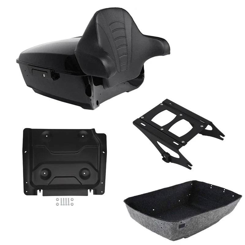 King Trunk Backrest Pad Mount Rack Plate Fit For Harley Electra Glide 2014-2026
