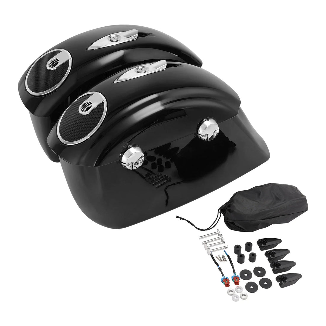 Saddlebags W/ Electronic Latch Audio Lid For Indian Chief Springfield Dark Horse