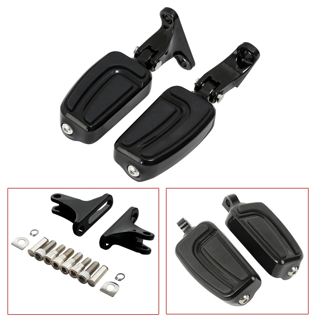 Rear Passenger Foot Pegs w/ Mount Fit For Harley Touring Street Road Glide 93-25