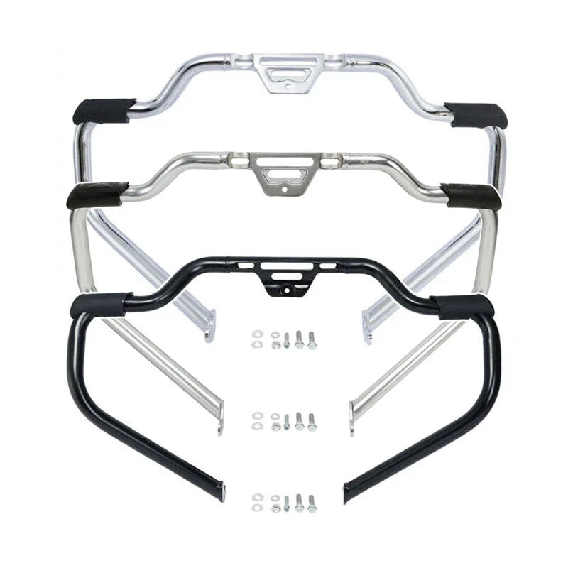 Chrome/Black Mustache Engine Guard Bar For Harley Softail Fat Boy 114 2018-2024