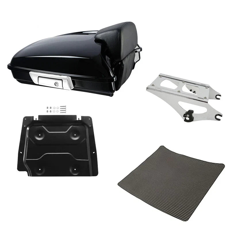 Razor Trunk Backrest Pad Mount Rack Fit For Harley Touring Cvo Road Glide 14-26