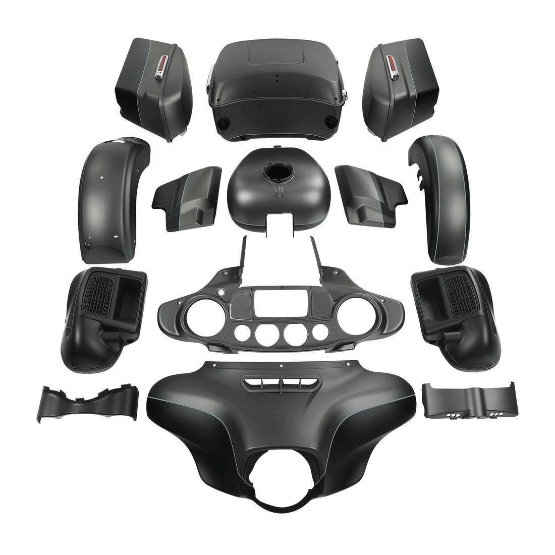 Fairings Body Kit Fit For Harley Electra Glide 14-24 Charcoal Denim/Black Denim