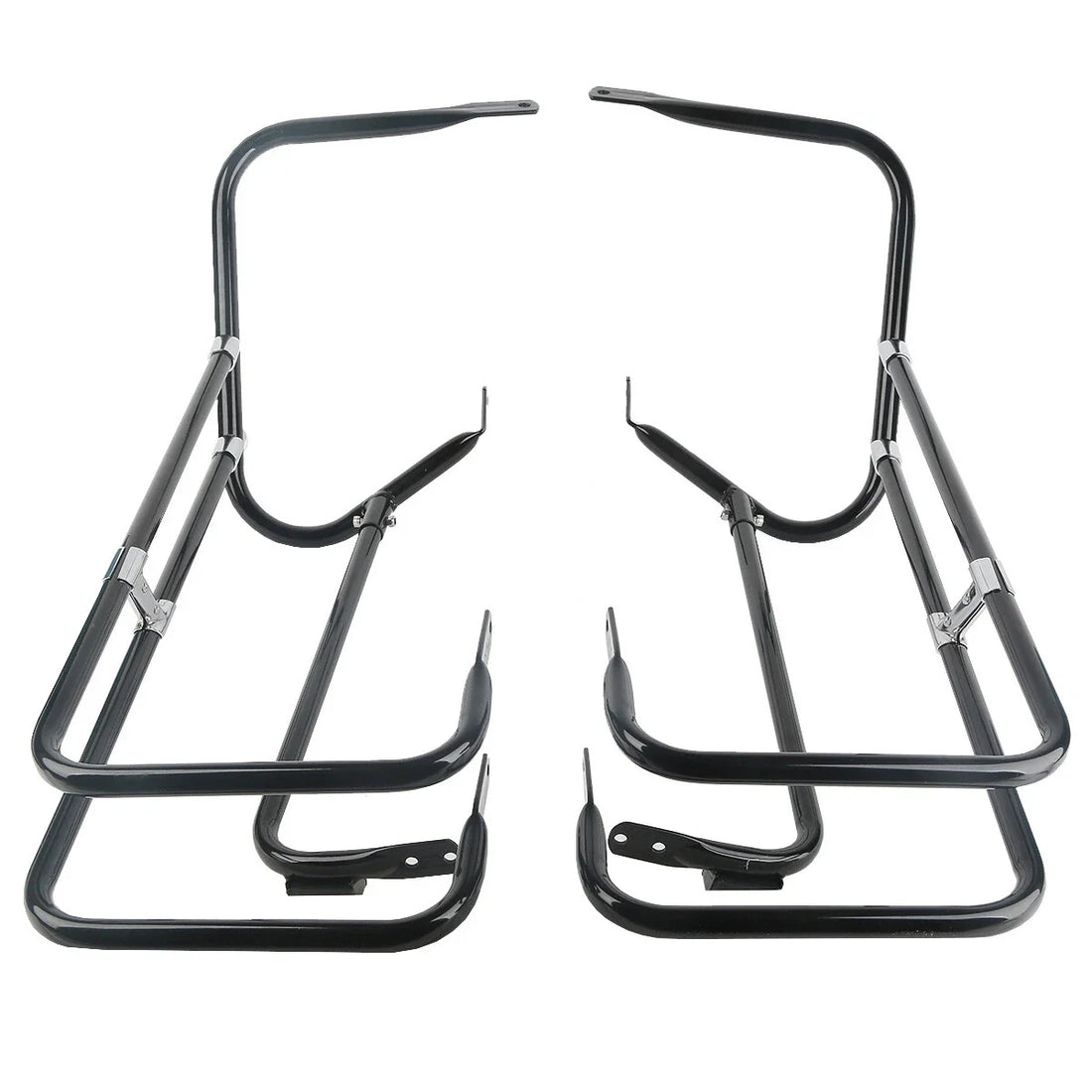 Black Saddlebag Guard Rail Mounts Bracket Fit For Harley Street Glide Flhx 97-08