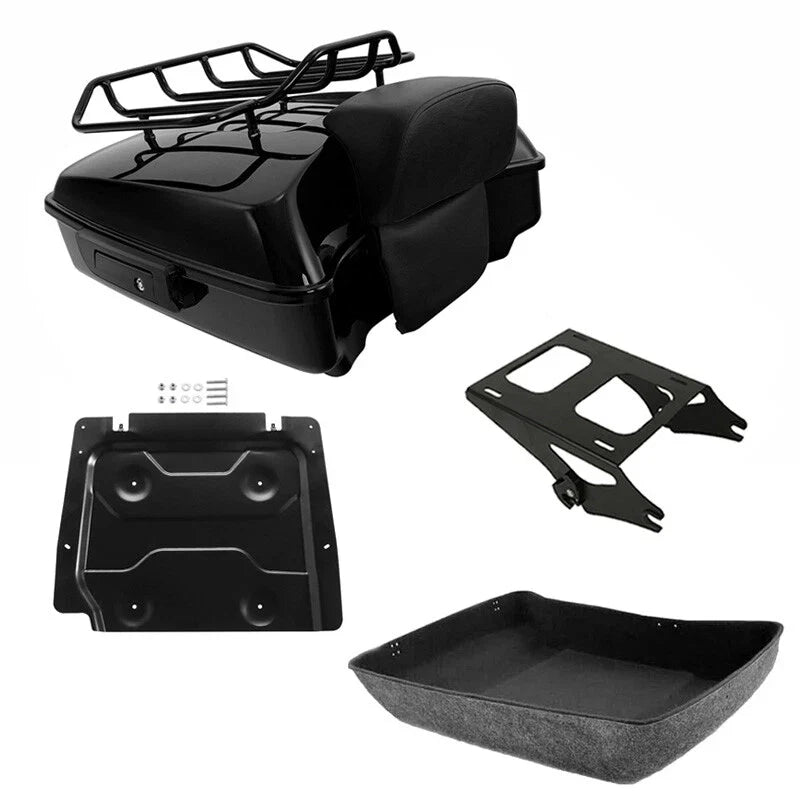 Chopped Trunk Backrest Mount Rack Plate Fit For Harley Touring Road Glide 14-26
