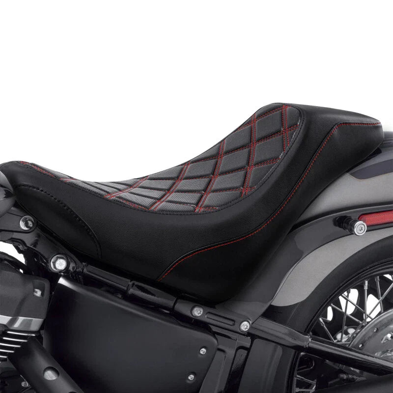 Black Red Seat Solo Fit For Harley Softail Slim Heritage Classic 2018-2025