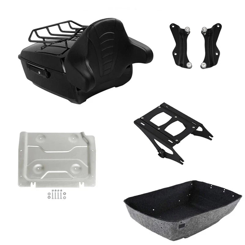 King Trunk Backrest Rack Mount Plate Docking Fit For Harley Street Glide 2014-26