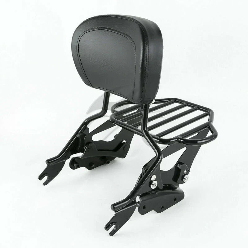 Sissy Bar Backrest Pad Luggage Rack Dock Hardware Fit For Harley Touring 09-2013