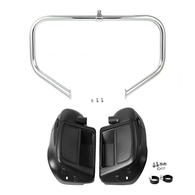 Matte Lower Vented Fairings Engine Guard Crash Bar Fit For Harley Touring 14-24