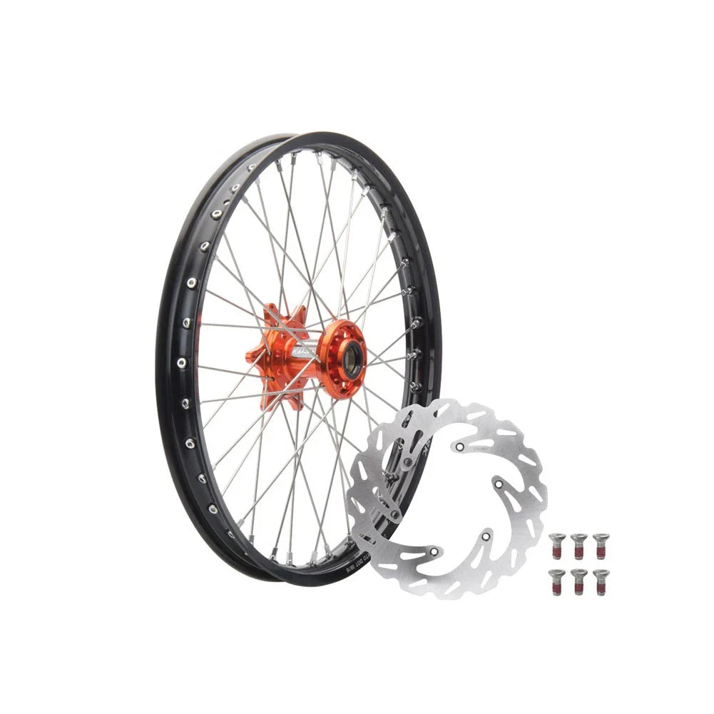 Tusk 1933590025-85b4f6 Impact Complt. Front WheelPK 21 x 1.60 Blk Rim/Silver