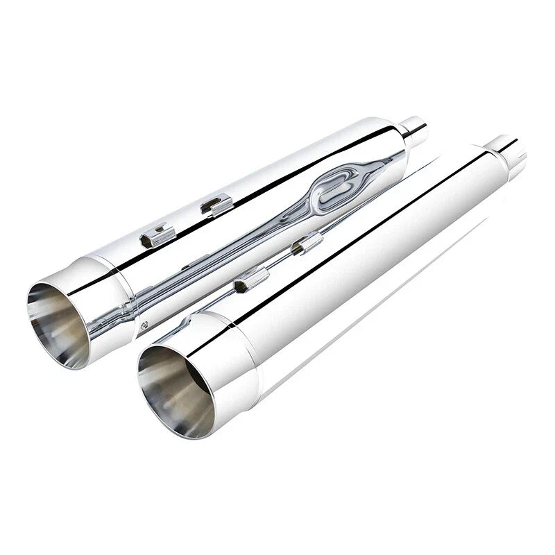 Slip-On Dual Mufflers Exhaust Pipes Fit For Harley Touring Road King Glide 17-25