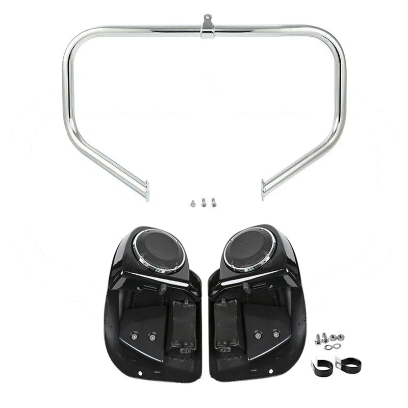 Lower Vented Fairing Speaker Engine Crash Bar Fit For Harley Touring 2014-2023