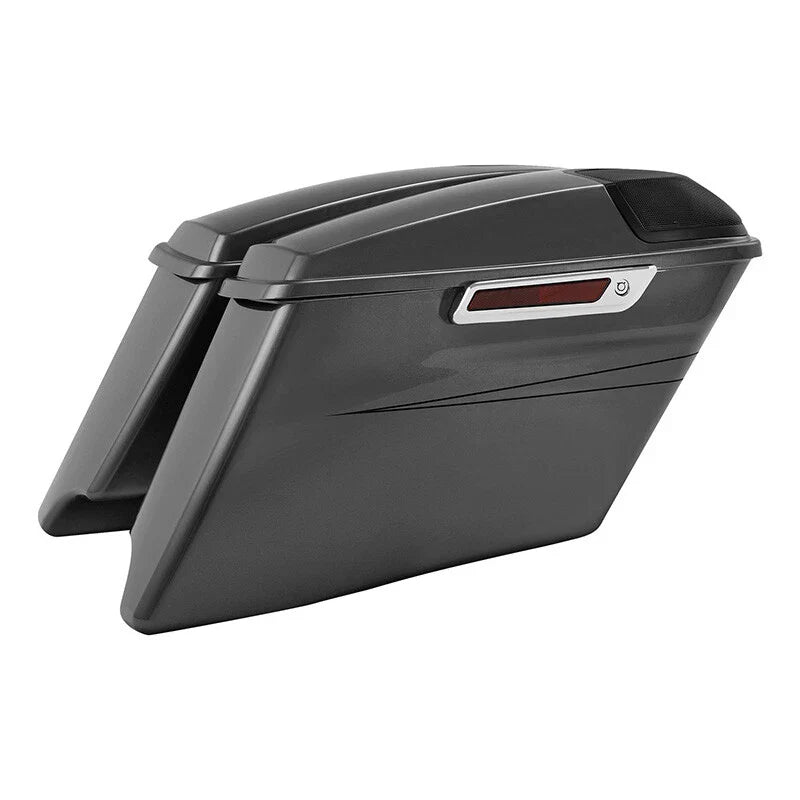 4" Hard Saddlebags Fit For Harley Road Street Glide 2014-2024 Charcoal Pearl