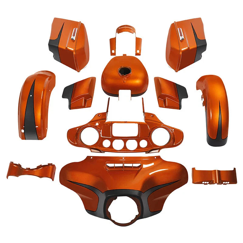 Fairing Body Work Fit For Harley Street Glide 14-Up Scorched Orange/Black Denim