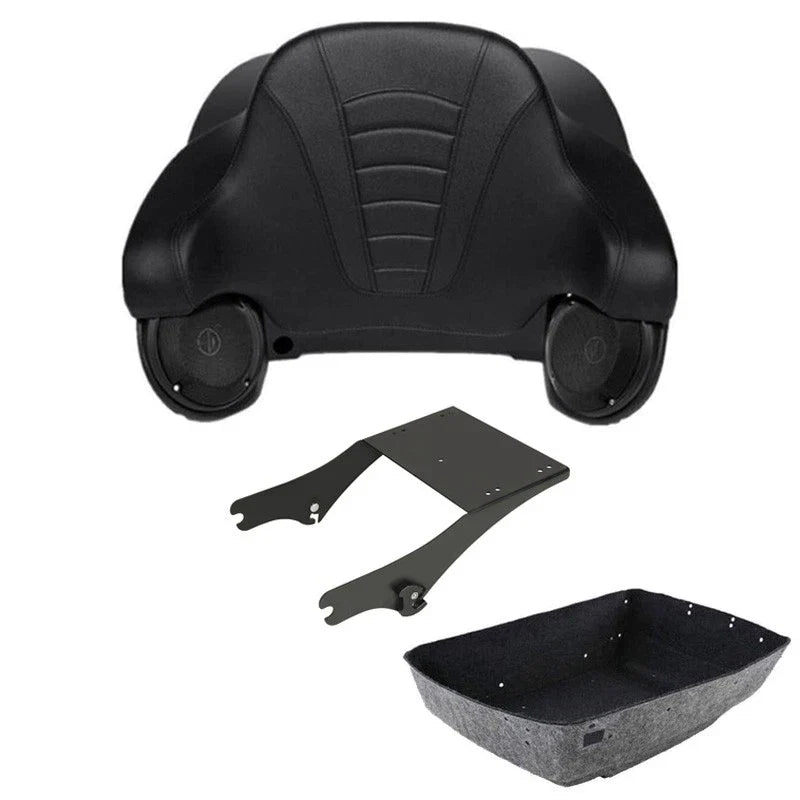 King Trunk Backrest Pad Mount Speakers Fit For Harley Electra Road Glide 1997-08