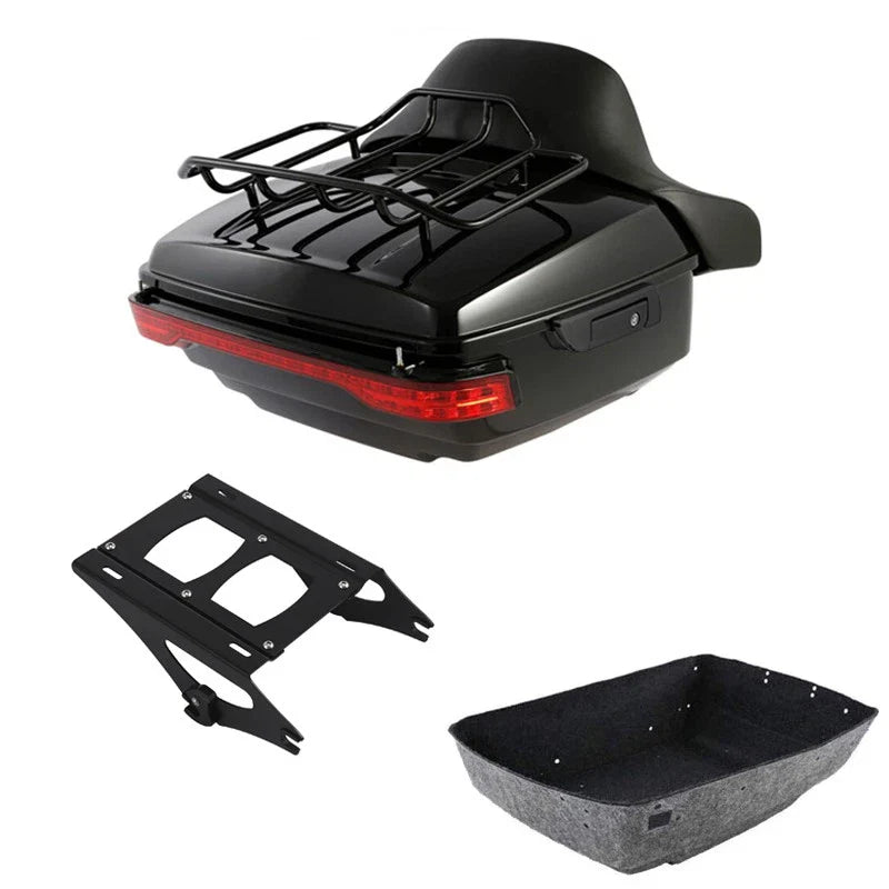King Trunk Backrest Luggage Rack Tail Light Lamp Fit For Harley Touring 14-2026