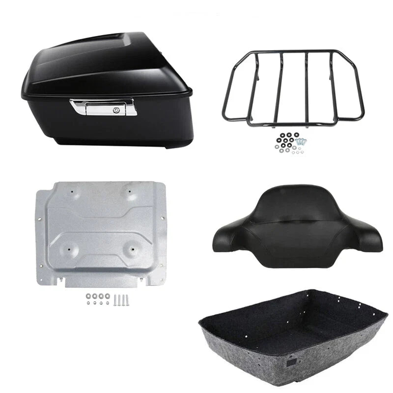 King Trunk Backrest Pad Luggage Rack Plate Fit For Harley Touring Models 14-2026