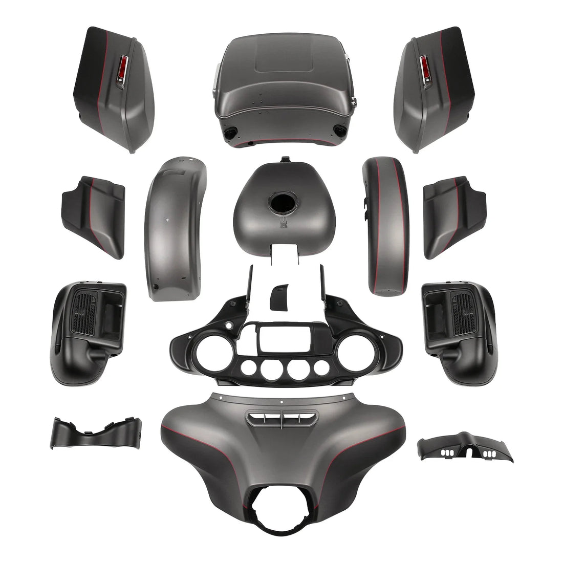 Fairings Bodywork Kit For Harley Electra Glide 14-24 Industrial Gray/Black Denim