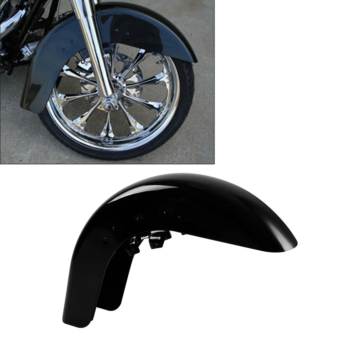 Vivid Black Front Fender Fit For Harley Touring Street Road Glide Flhx 1989-2013