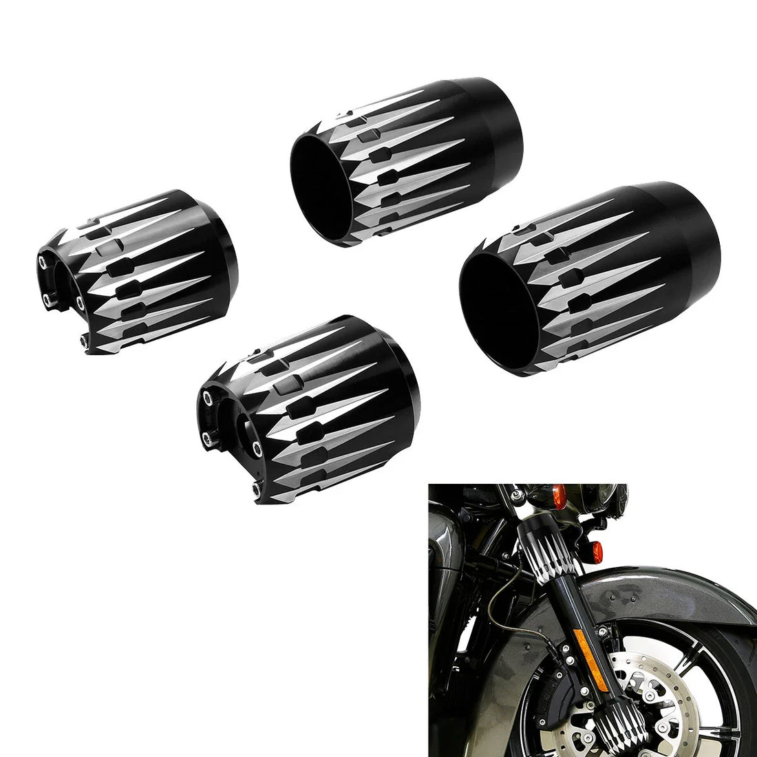 Front Fork Slider Covers Fit For Harley Touring Electra Street Glide 1984-2013