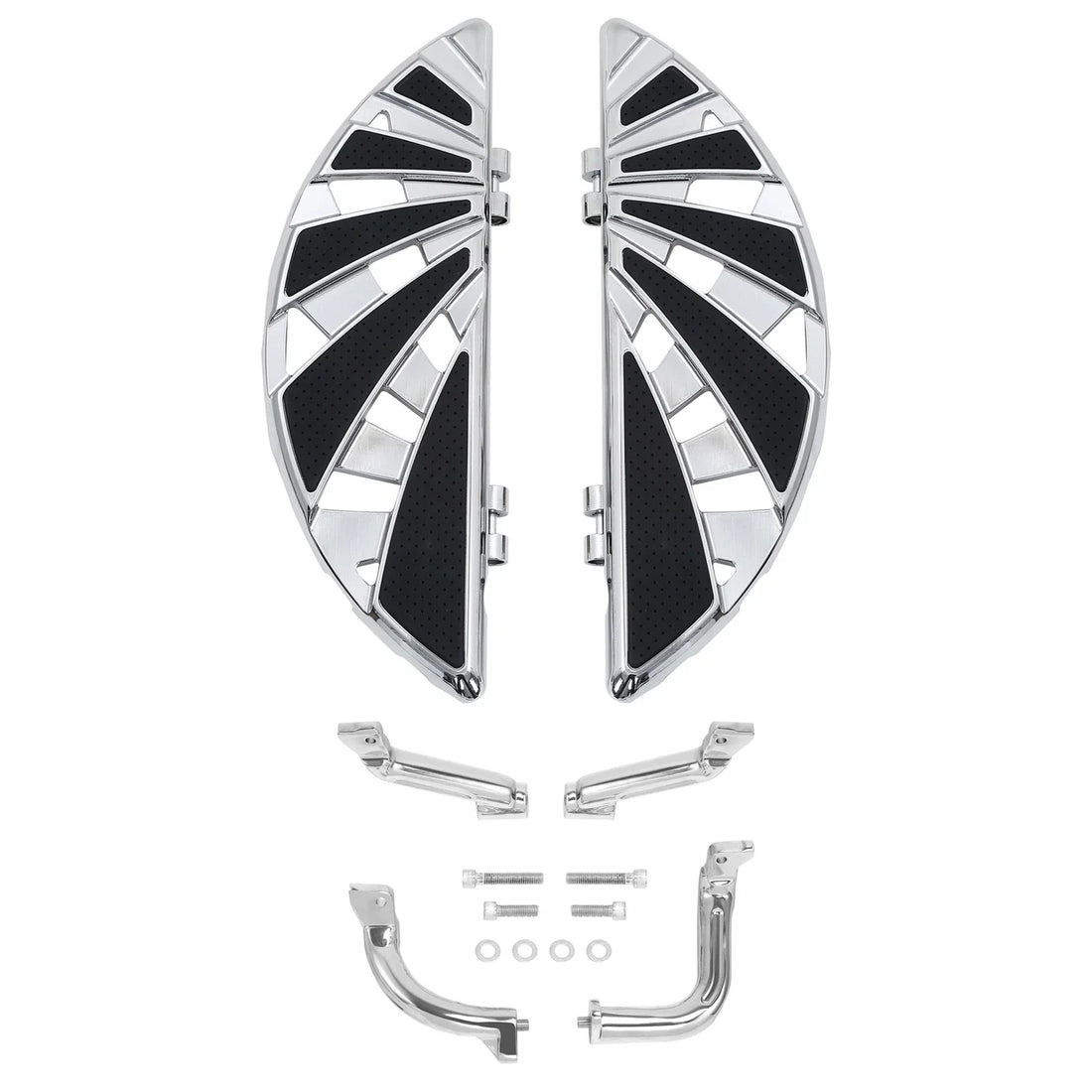 Chrome Rider Driver Floorboards Footboards Bracket Fit For Harley Touring 14-24